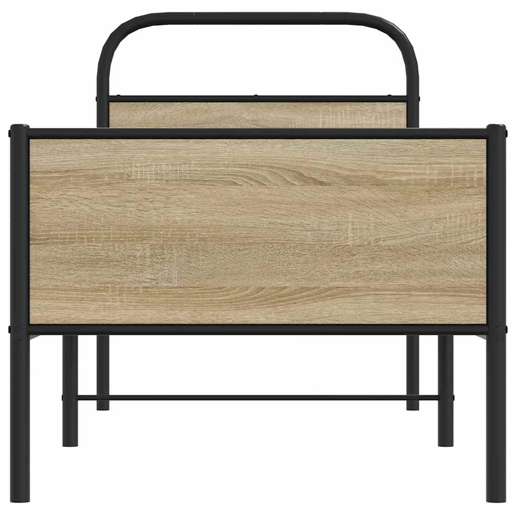 Bed frame without mattress 80x200 cm Sonoma oak wood material