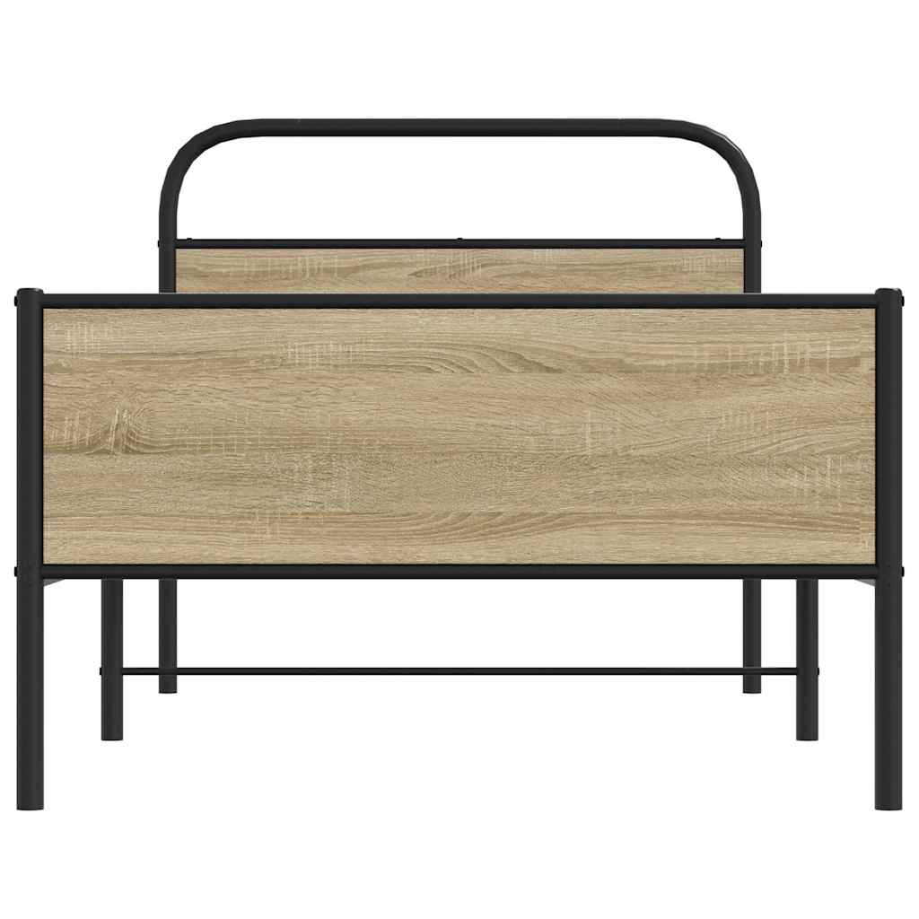 Bed frame without mattress 90x200 cm Sonoma oak wood material