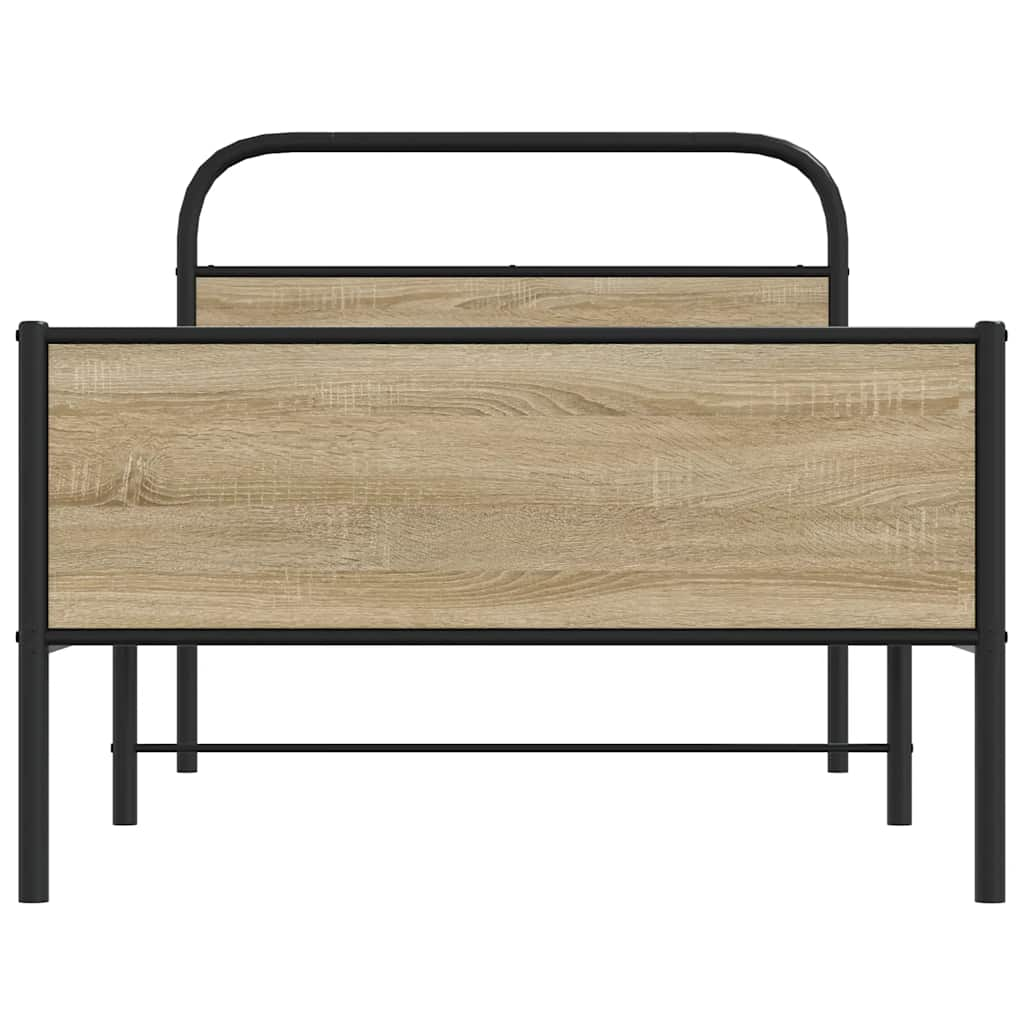 Bed frame without mattress 100x190 cm Sonoma oak wood material