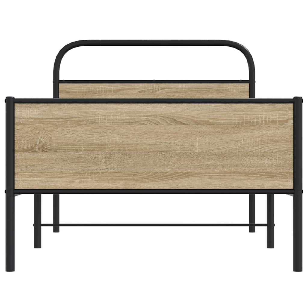 Bed frame without mattress 107x203 cm Sonoma oak wood material