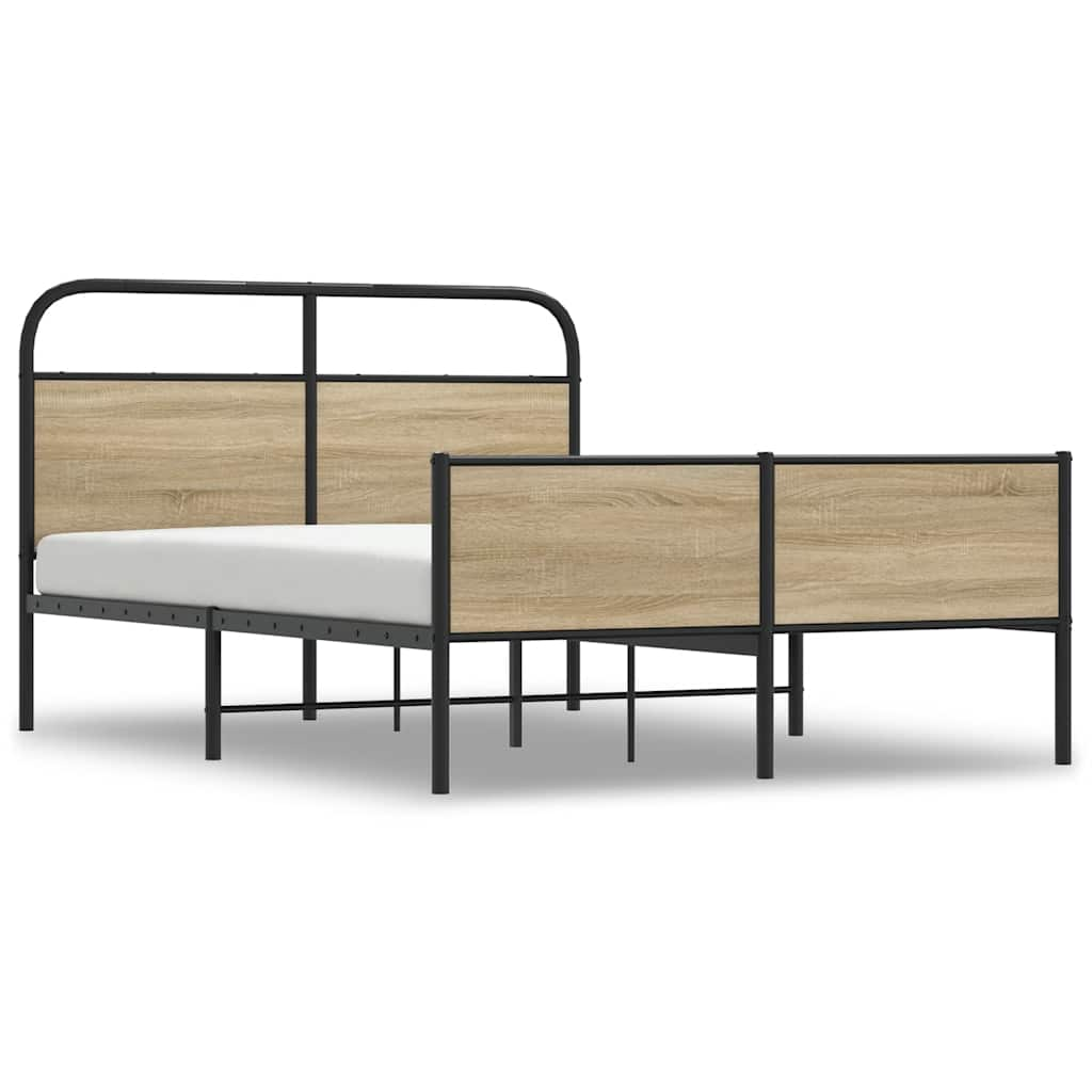 Bed frame without mattress 120x190 cm Sonoma oak wood material