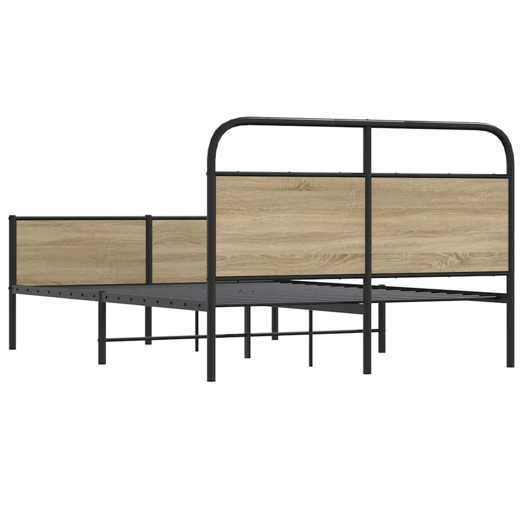 Bed frame without mattress 120x190 cm Sonoma oak wood material