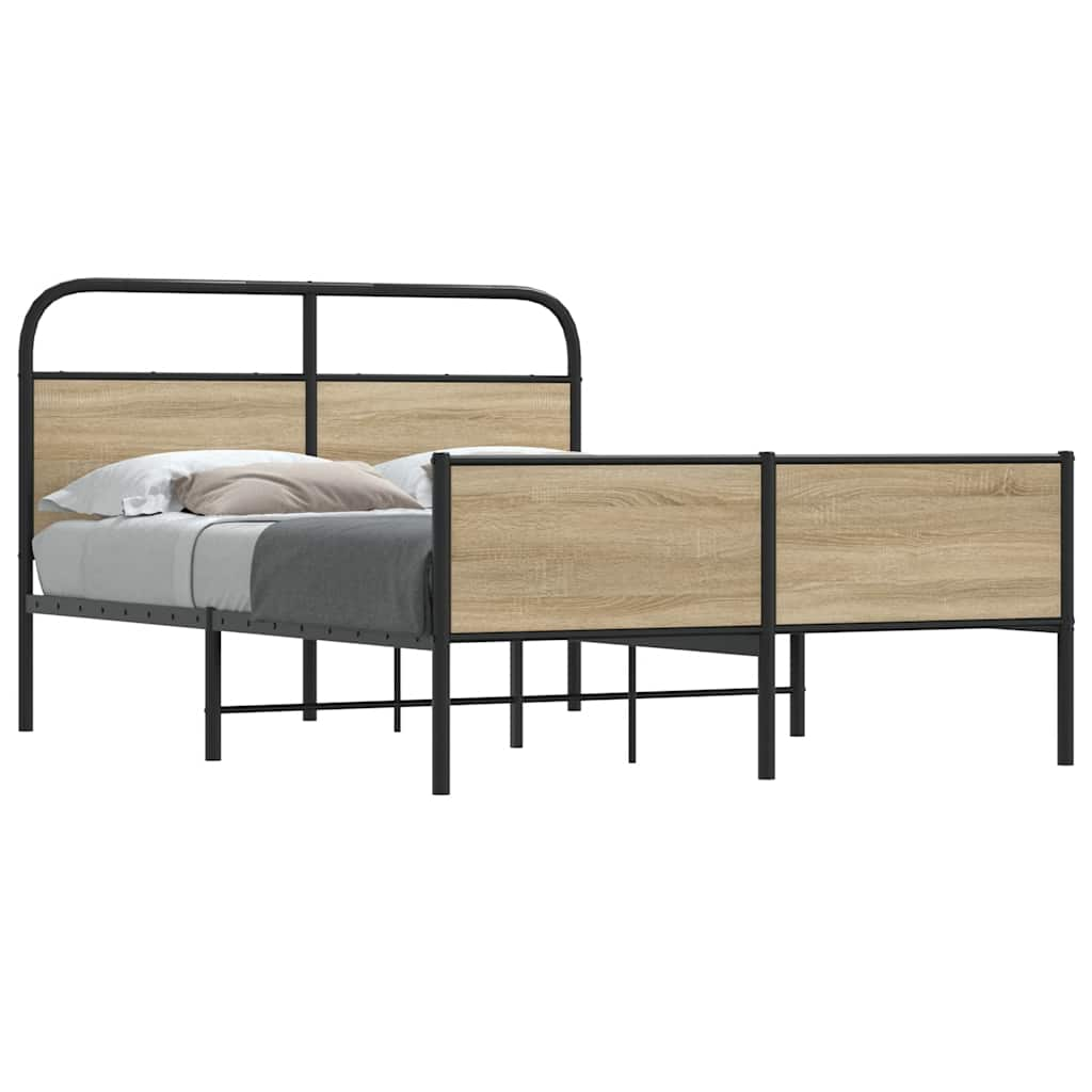 Bed frame without mattress 120x190 cm Sonoma oak wood material