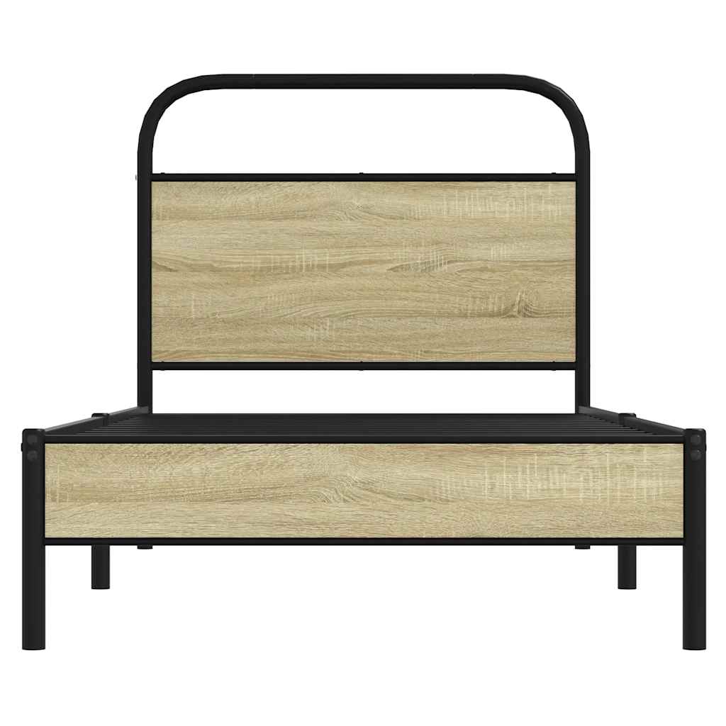 Bed frame without mattress 80x200 cm Sonoma oak wood material