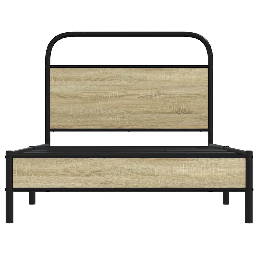 Bed frame without mattress 90x190 cm Sonoma oak wood material