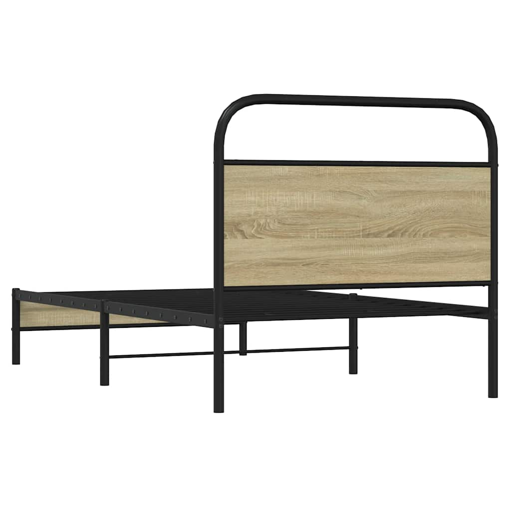 Bed frame without mattress 90x190 cm Sonoma oak wood material