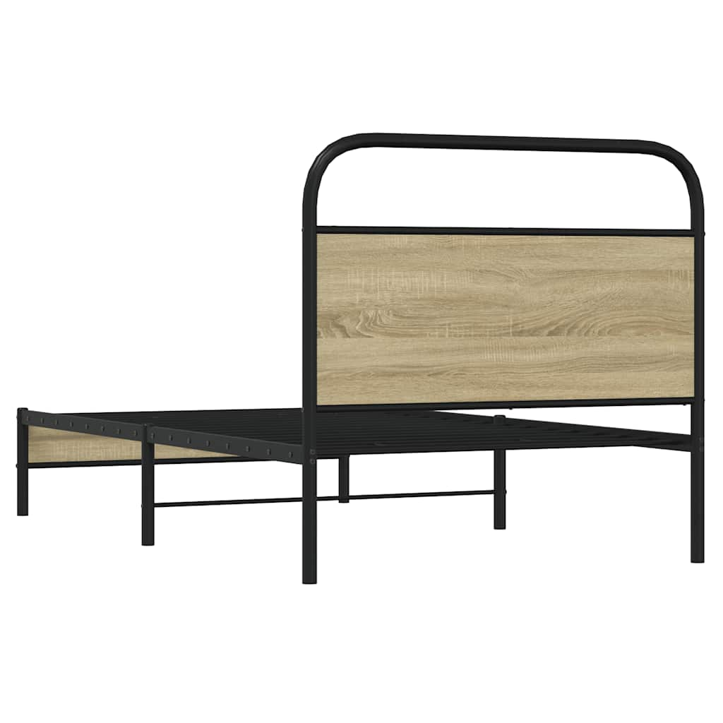 Bed frame without mattress 90x200 cm Sonoma oak wood material