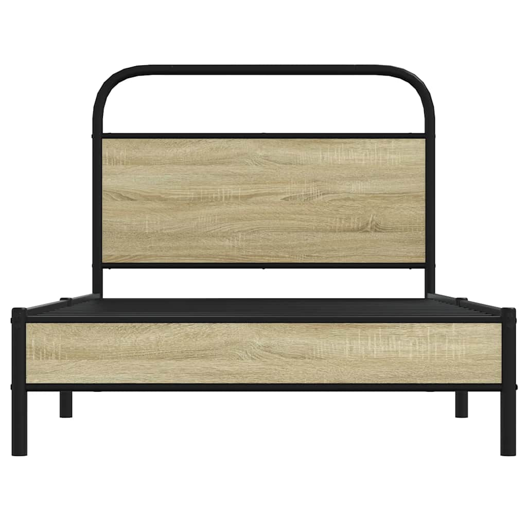 Bed frame without mattress 100x200 cm Sonoma oak wood material