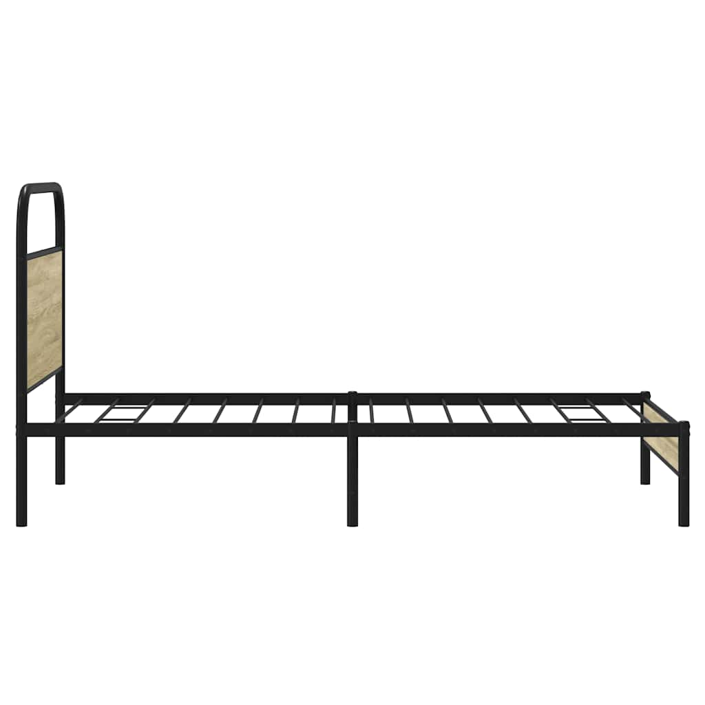 Bed frame without mattress 100x200 cm Sonoma oak wood material