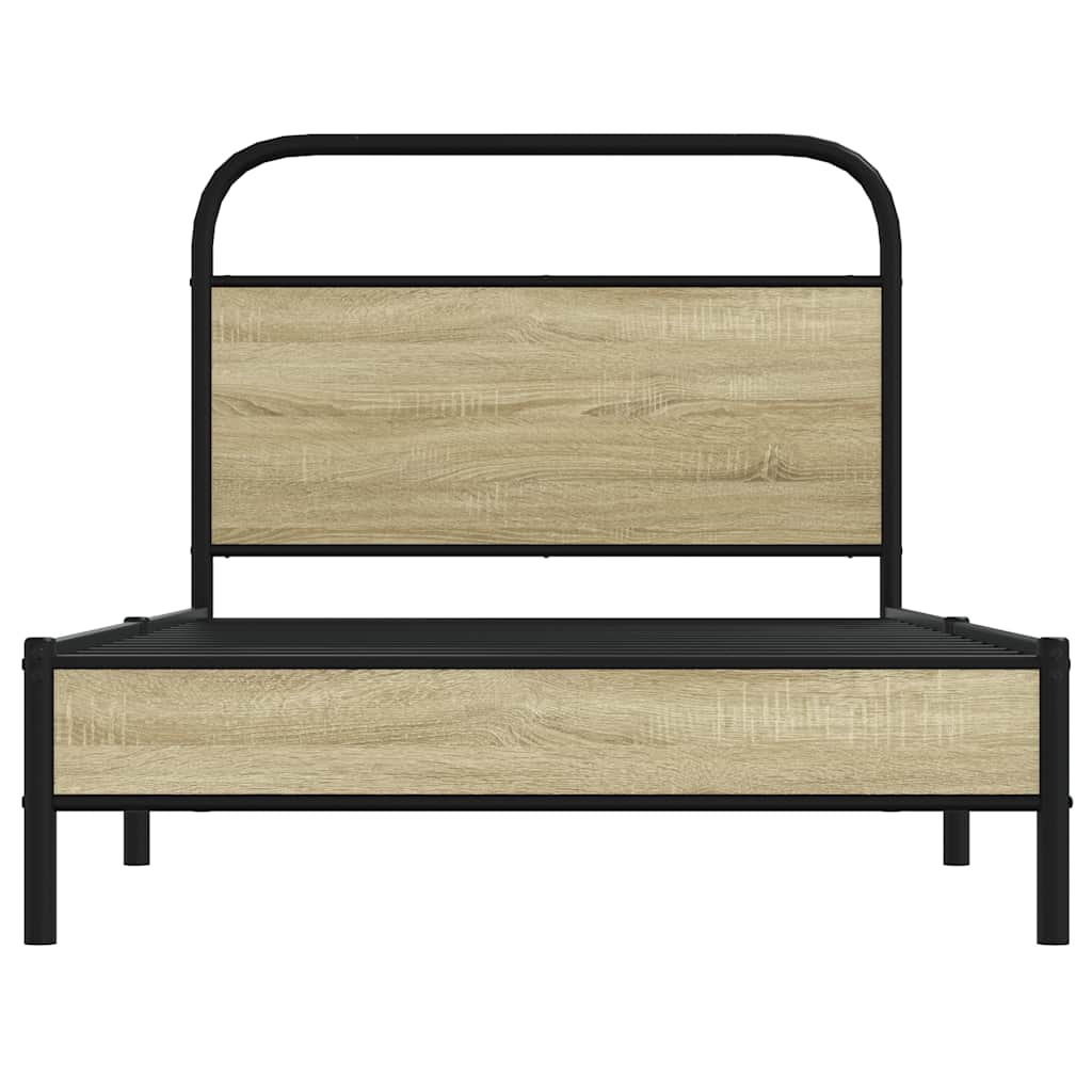 Bed frame without mattress 107x203 cm Sonoma oak wood material