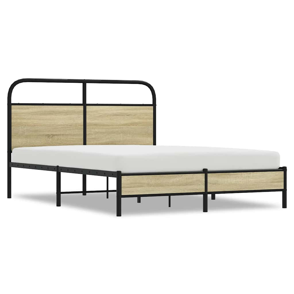 Bed frame without mattress 120x200 cm Sonoma oak wood material