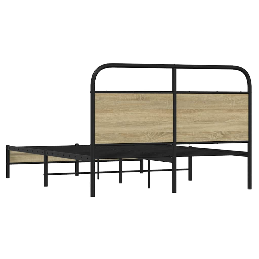 Bed frame without mattress 120x200 cm Sonoma oak wood material