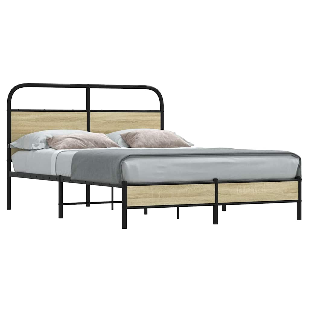 Bed frame without mattress 120x200 cm Sonoma oak wood material