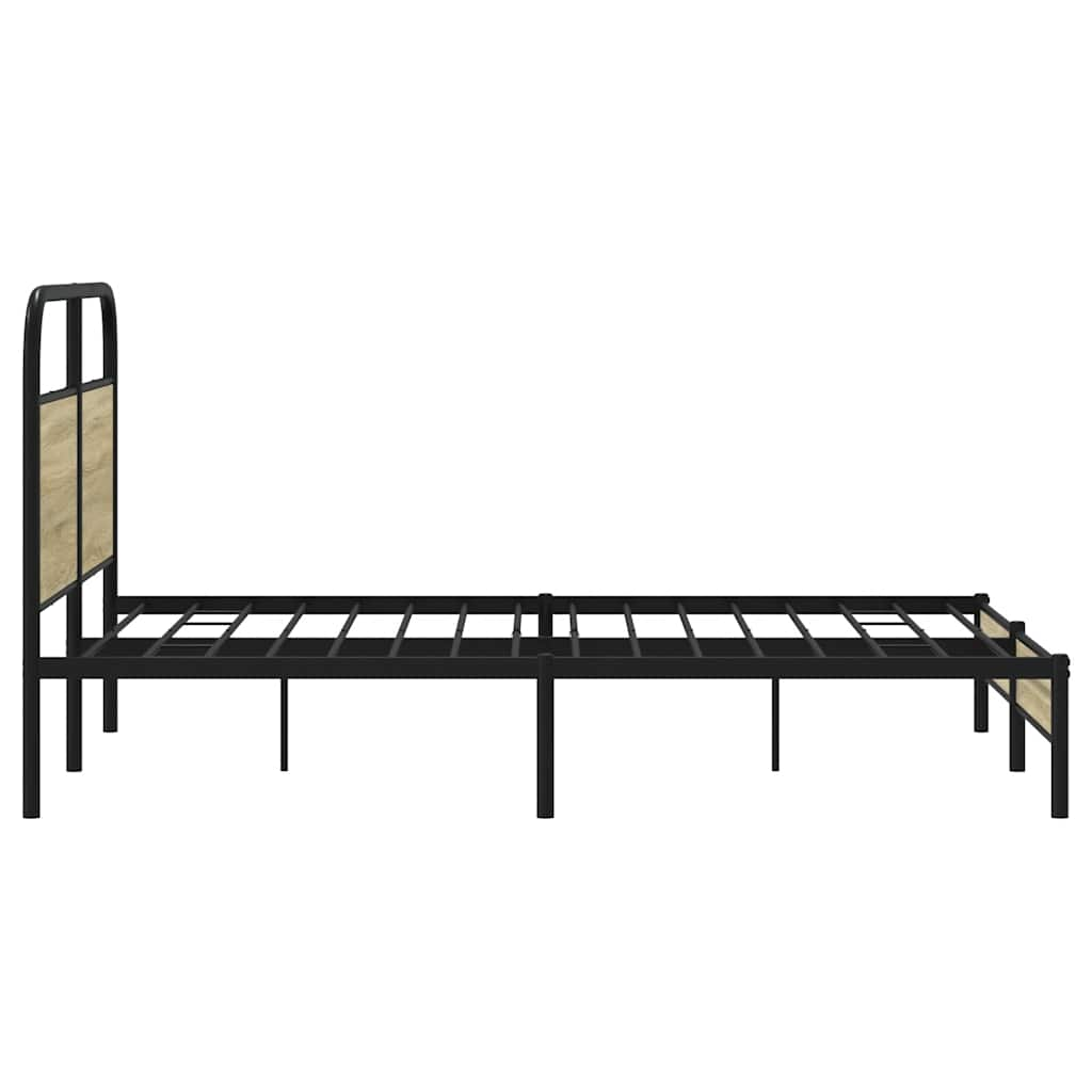 Bed frame without mattress 140x190 cm Sonoma oak wood material