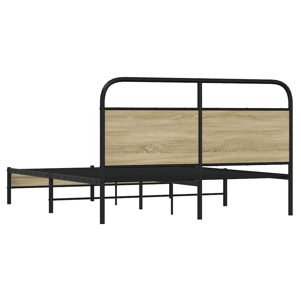 Bed frame without mattress 150x200 cm Sonoma oak wood material