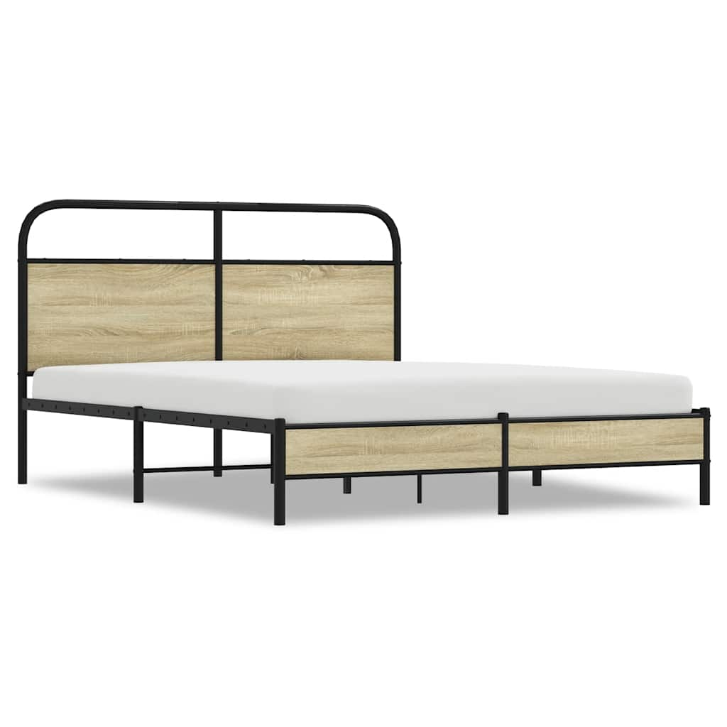 Bed frame without mattress 160x200 cm Sonoma oak wood material