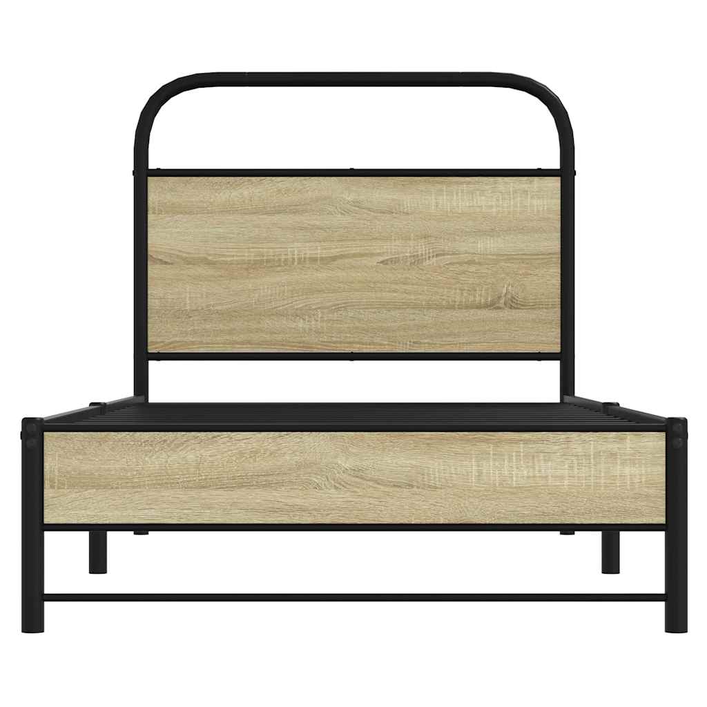 Bed frame without mattress 75x190 cm Sonoma oak wood material