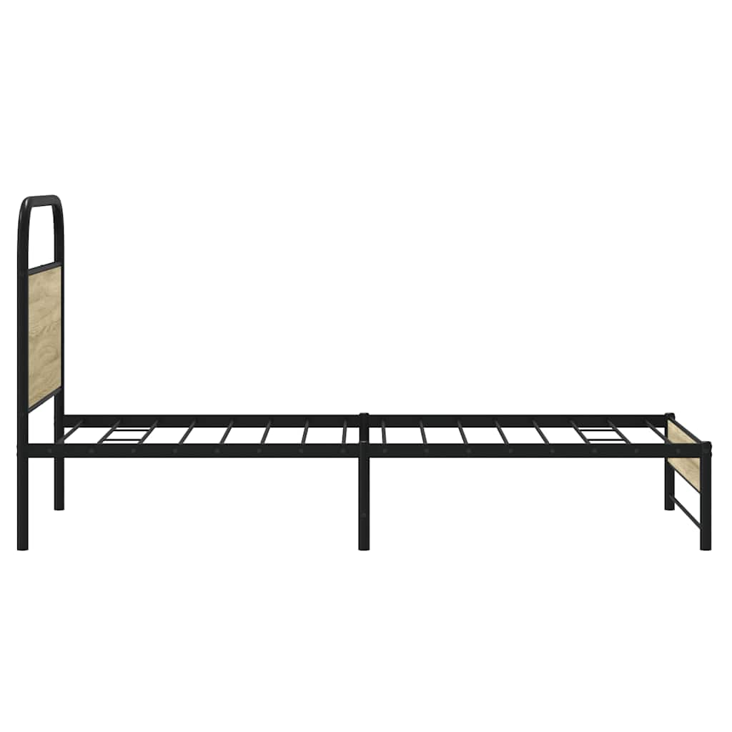 Bed frame without mattress 75x190 cm Sonoma oak wood material