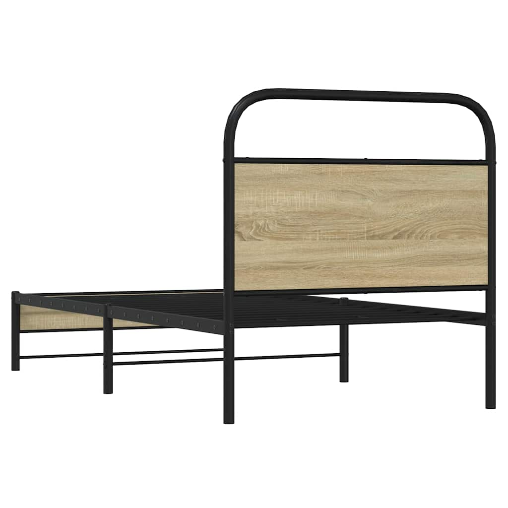 Bed frame without mattress 75x190 cm Sonoma oak wood material