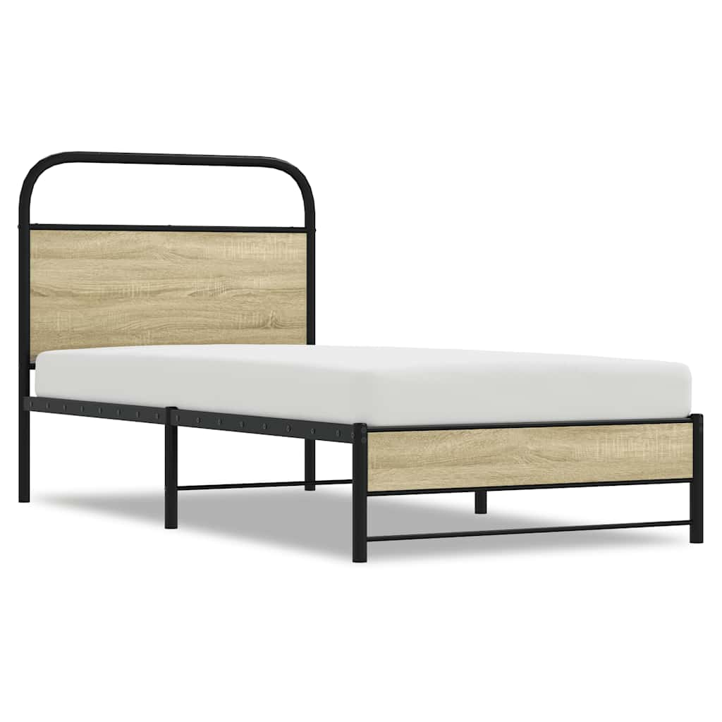 Bed frame without mattress 80x200 cm Sonoma oak wood material