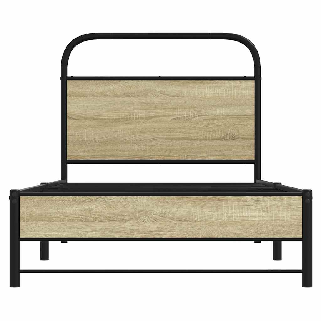 Bed frame without mattress 80x200 cm Sonoma oak wood material