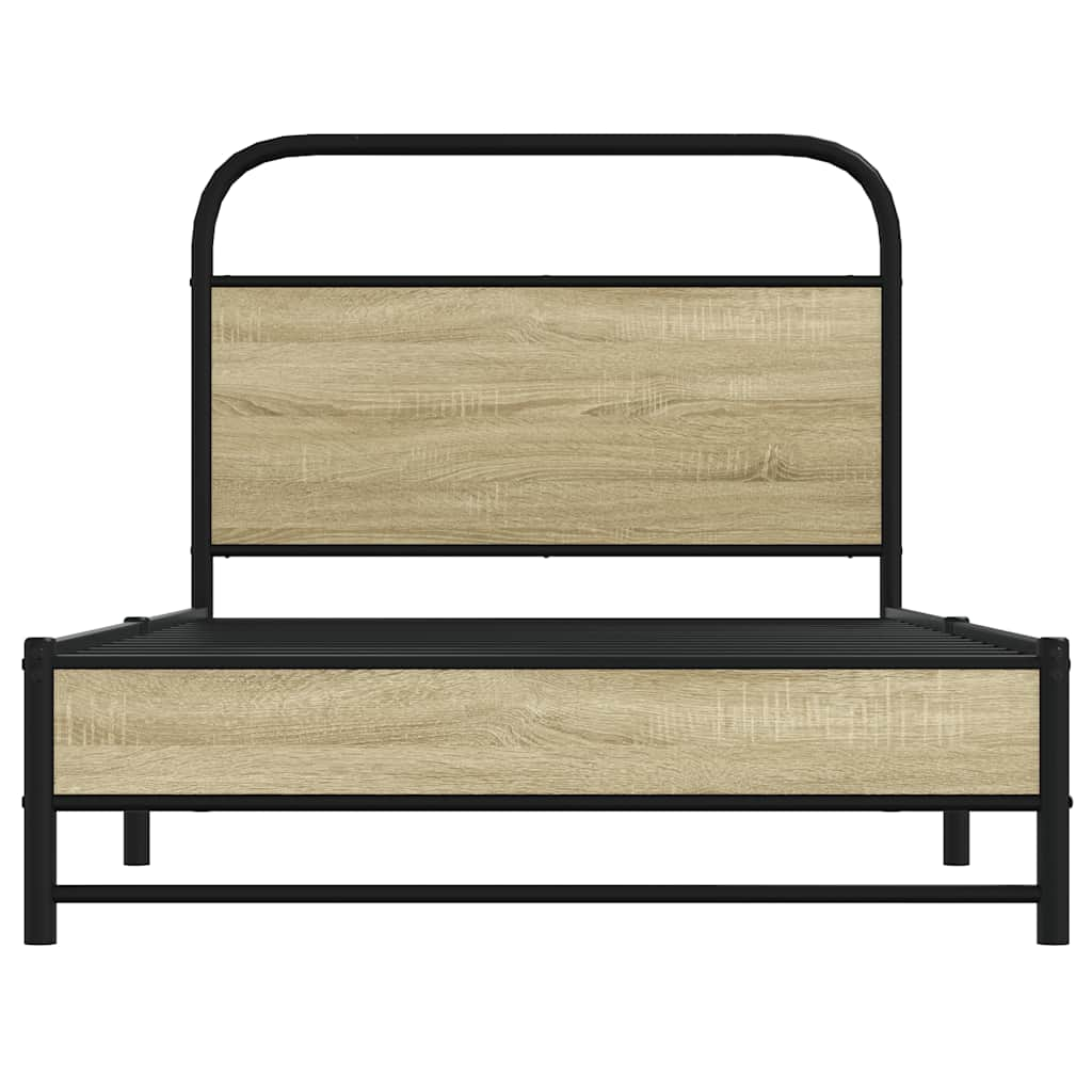 Bed frame without mattress 90x190 cm Sonoma oak wood material