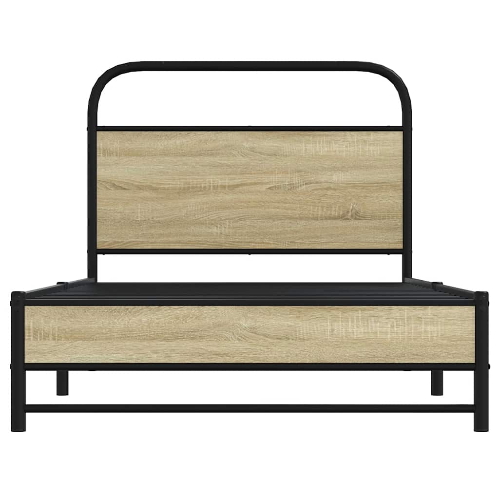 Bed frame without mattress 100x190 cm Sonoma oak wood material