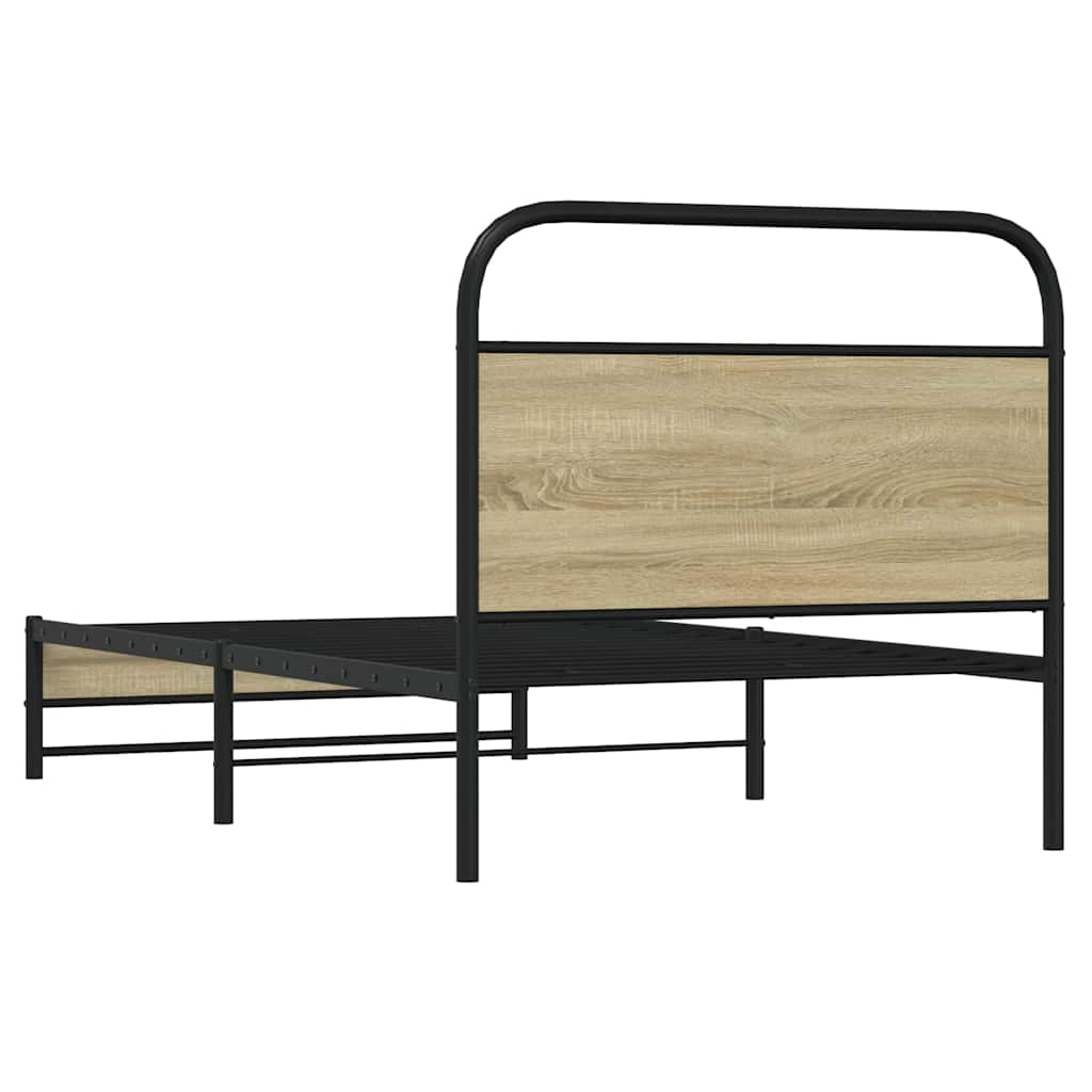 Bed frame without mattress 100x190 cm Sonoma oak wood material