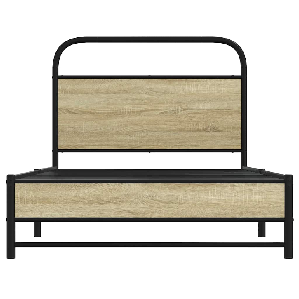 Bed frame without mattress 100x200 cm Sonoma oak wood material