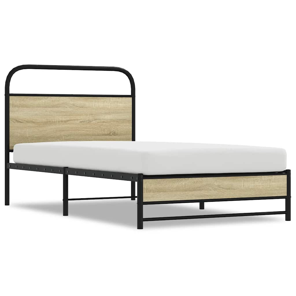 Bed frame without mattress 107x203 cm Sonoma oak wood material