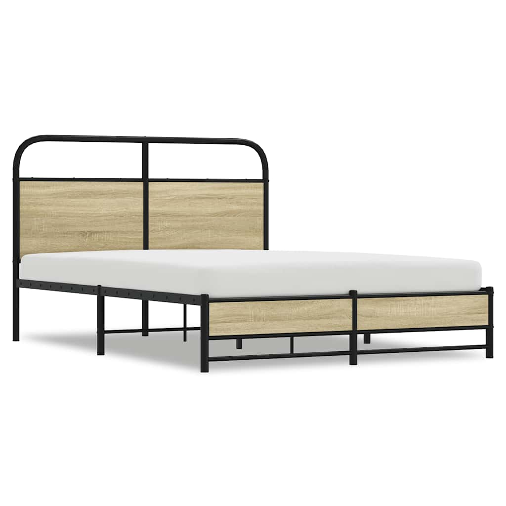 Bed frame without mattress 120x190 cm Sonoma oak wood material