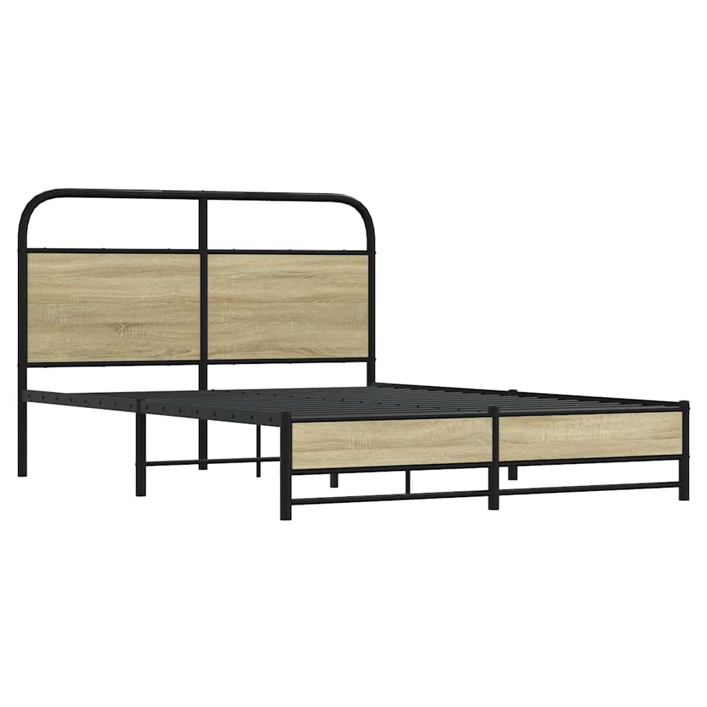 Bed frame without mattress 120x190 cm Sonoma oak wood material