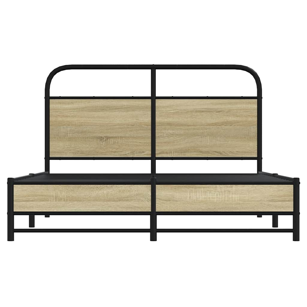 Bed frame without mattress 120x190 cm Sonoma oak wood material