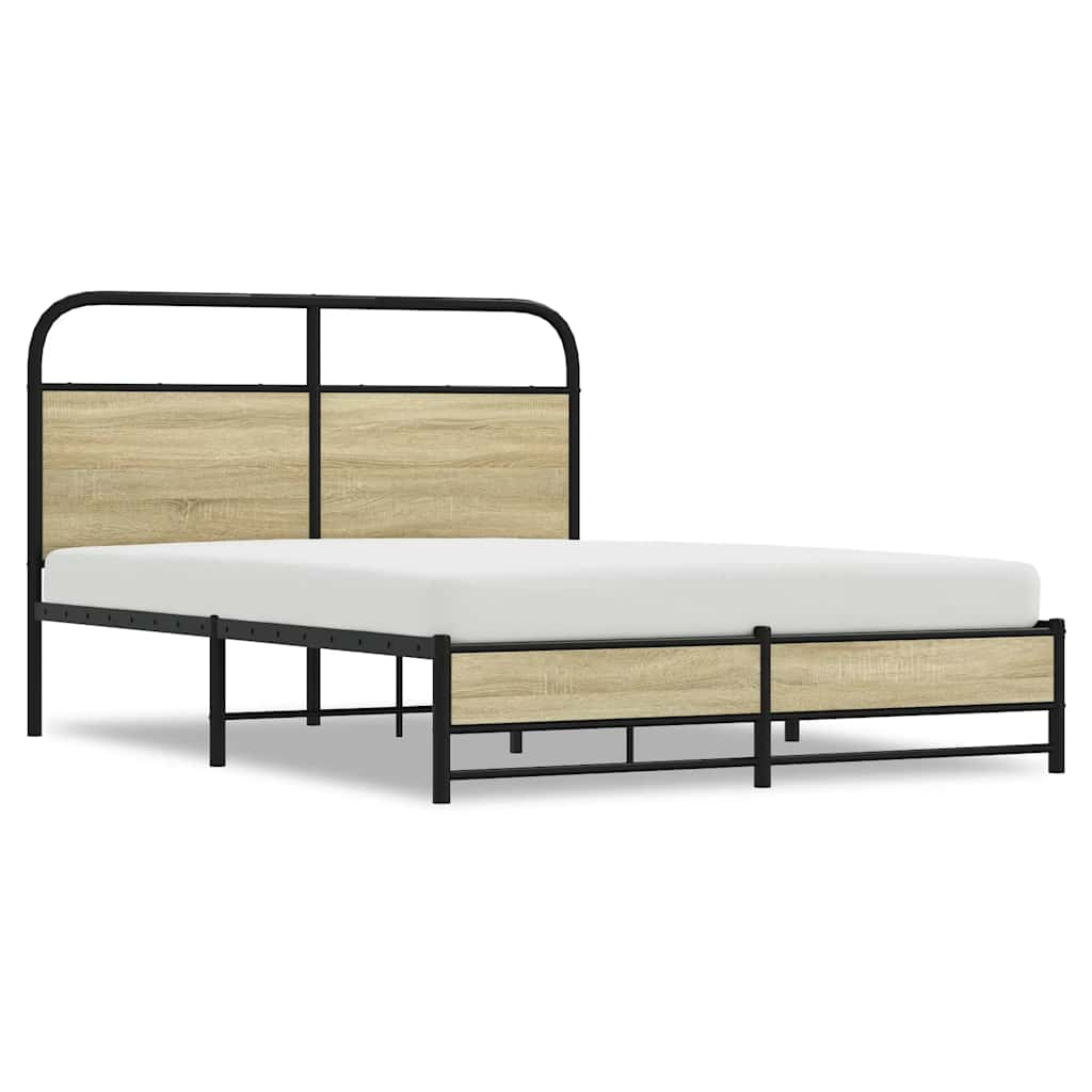 Bed frame without mattress 120x200 cm Sonoma oak wood material