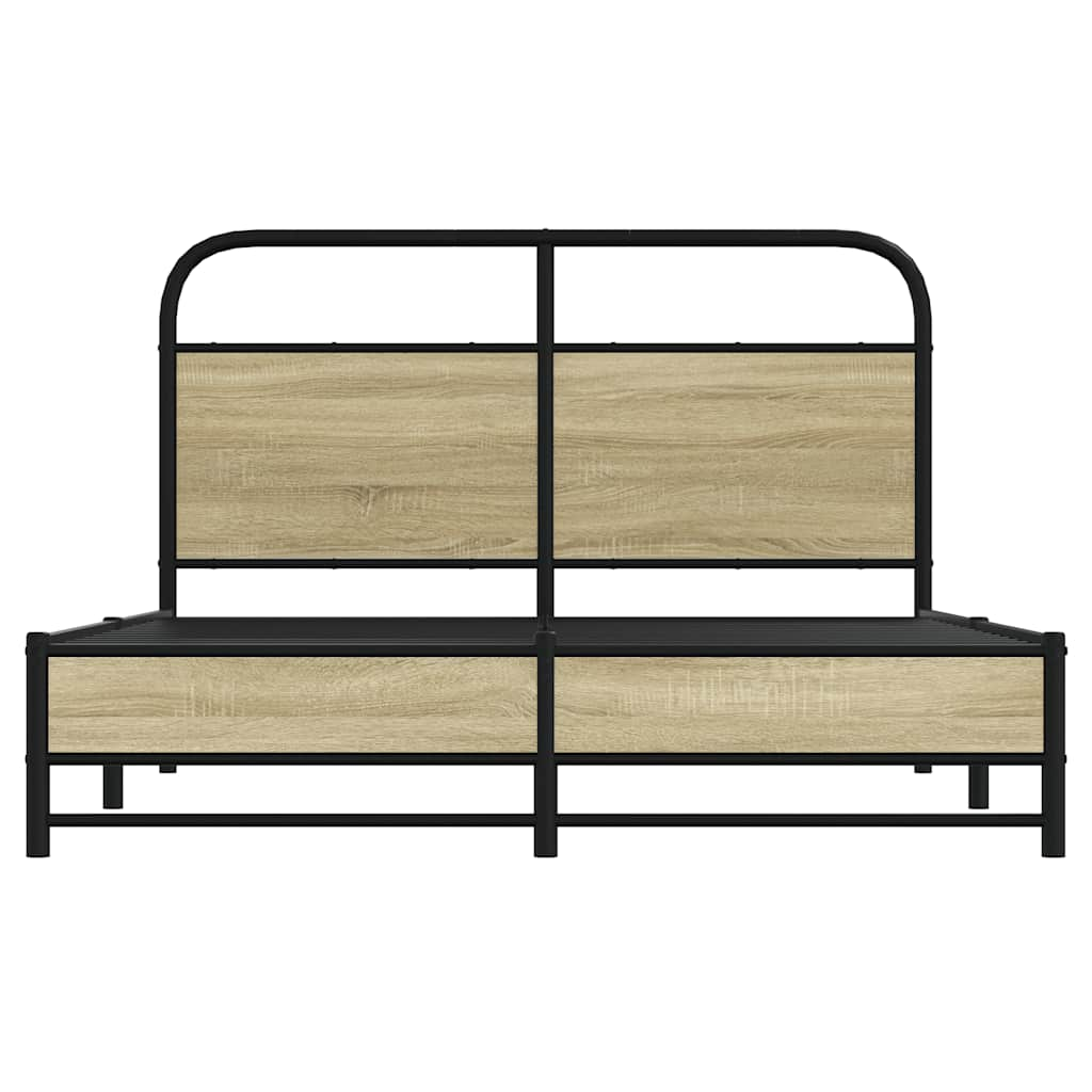 Bed frame without mattress 140x190 cm Sonoma oak wood material