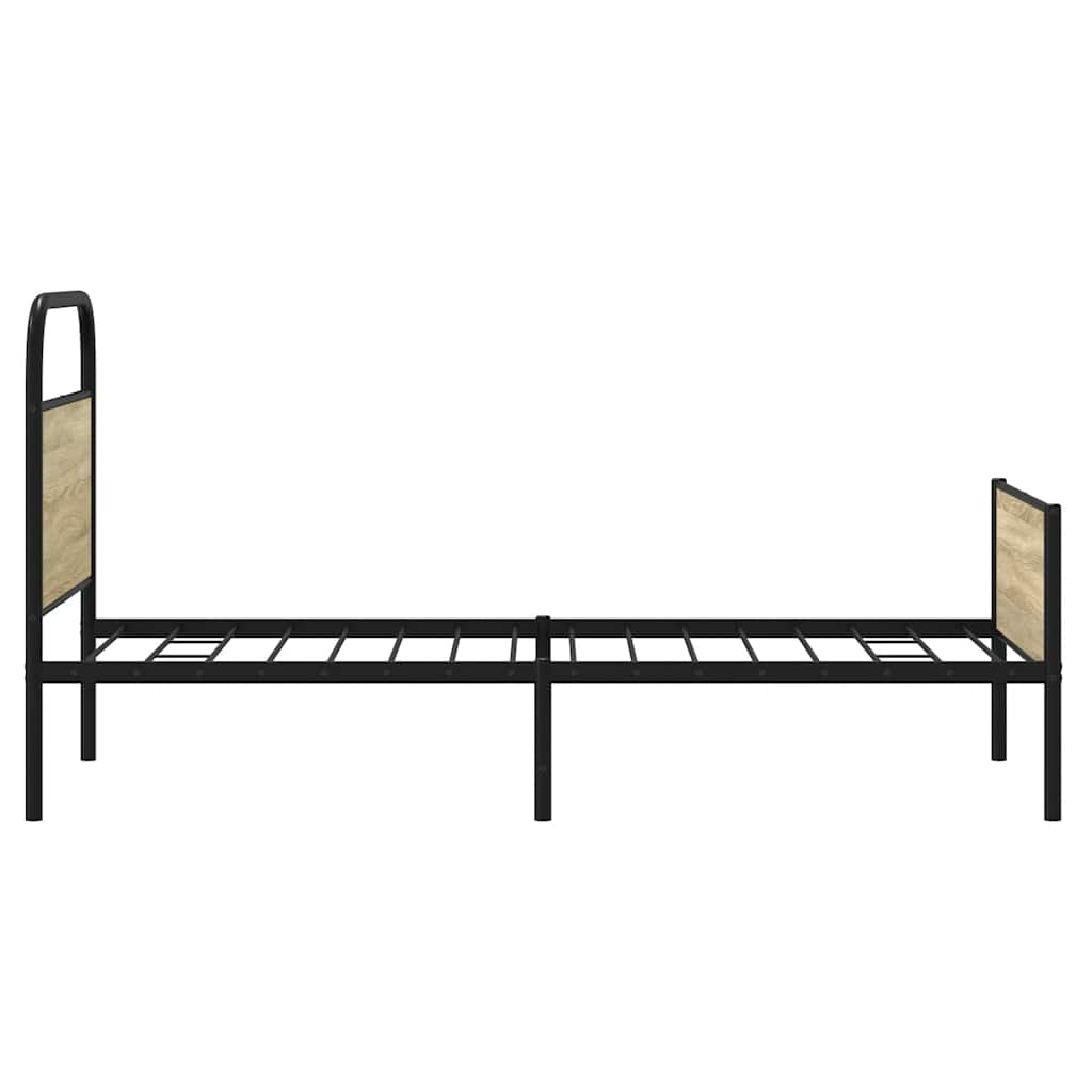 Bed frame without mattress 75x190 cm Sonoma oak wood material