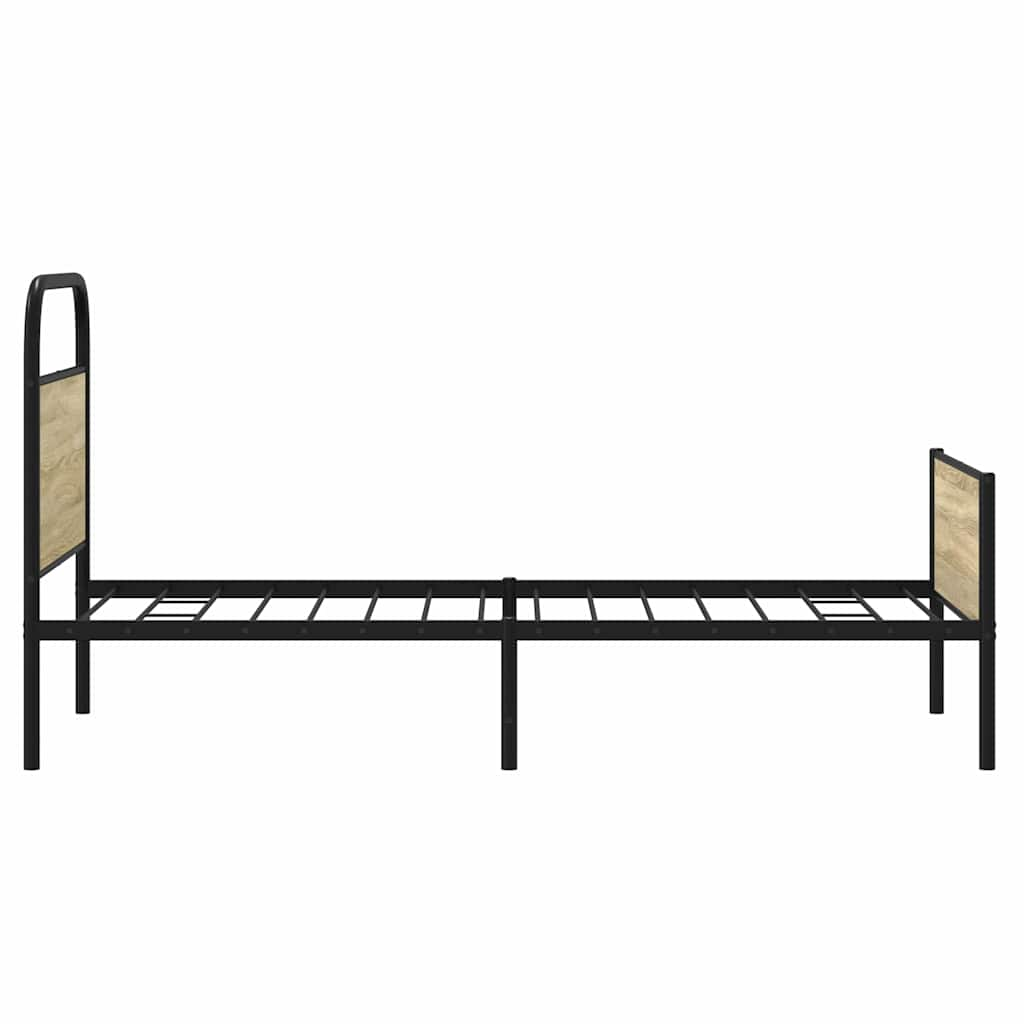 Bed frame without mattress 80x200 cm Sonoma oak wood material