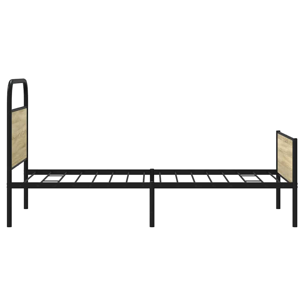 Bed frame without mattress 100x200 cm Sonoma oak wood material