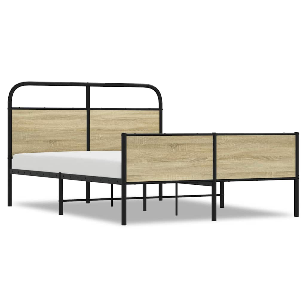 Bed frame without mattress 120x190 cm Sonoma oak wood material