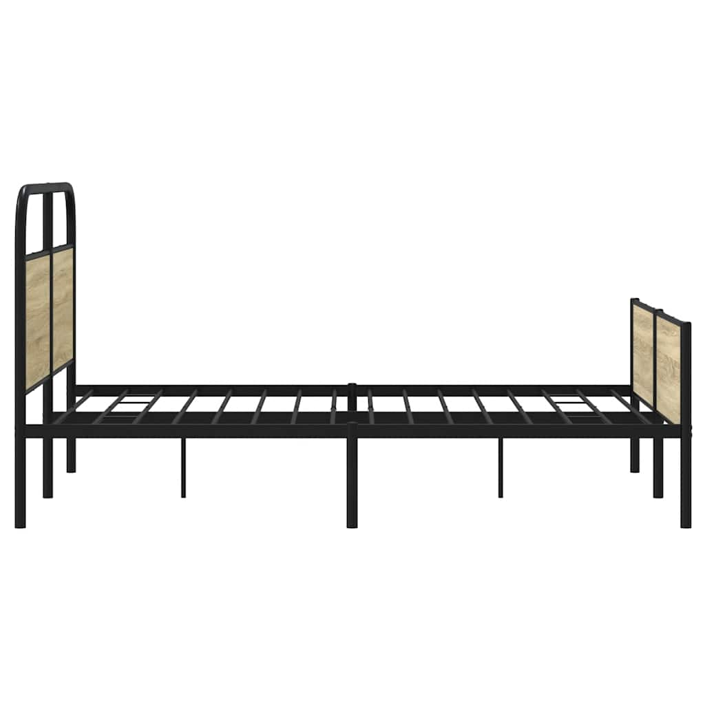 Bed frame without mattress 120x190 cm Sonoma oak wood material