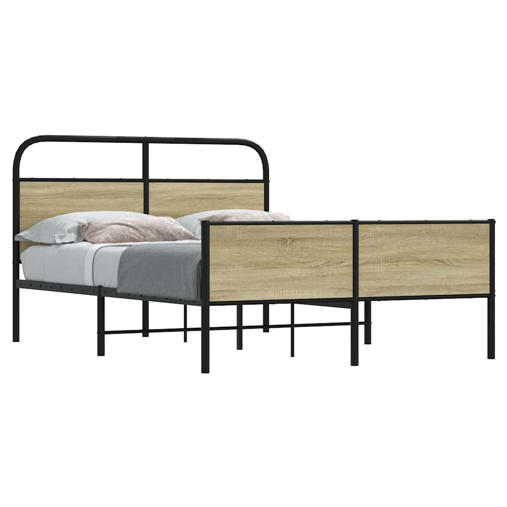 Bed frame without mattress 120x190 cm Sonoma oak wood material