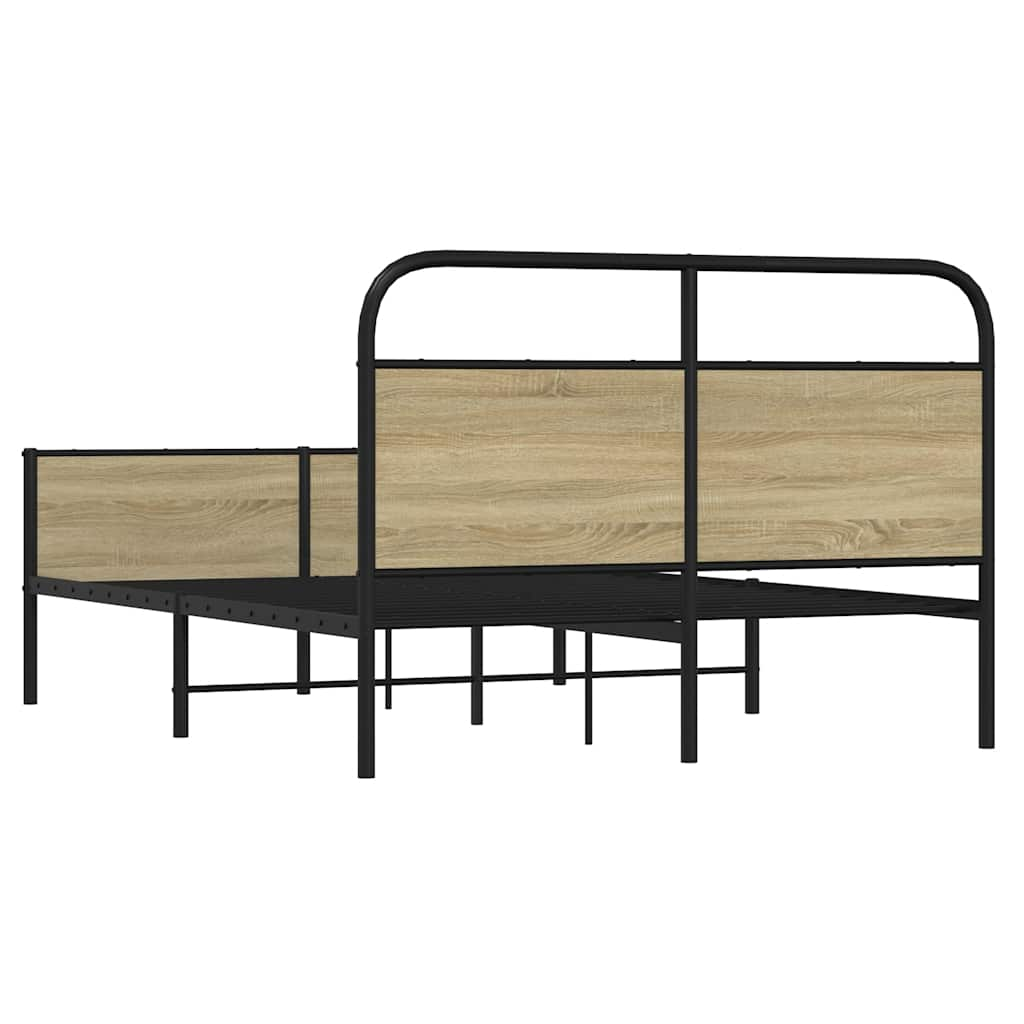 Bed frame without mattress 140x200 cm Sonoma oak wood material