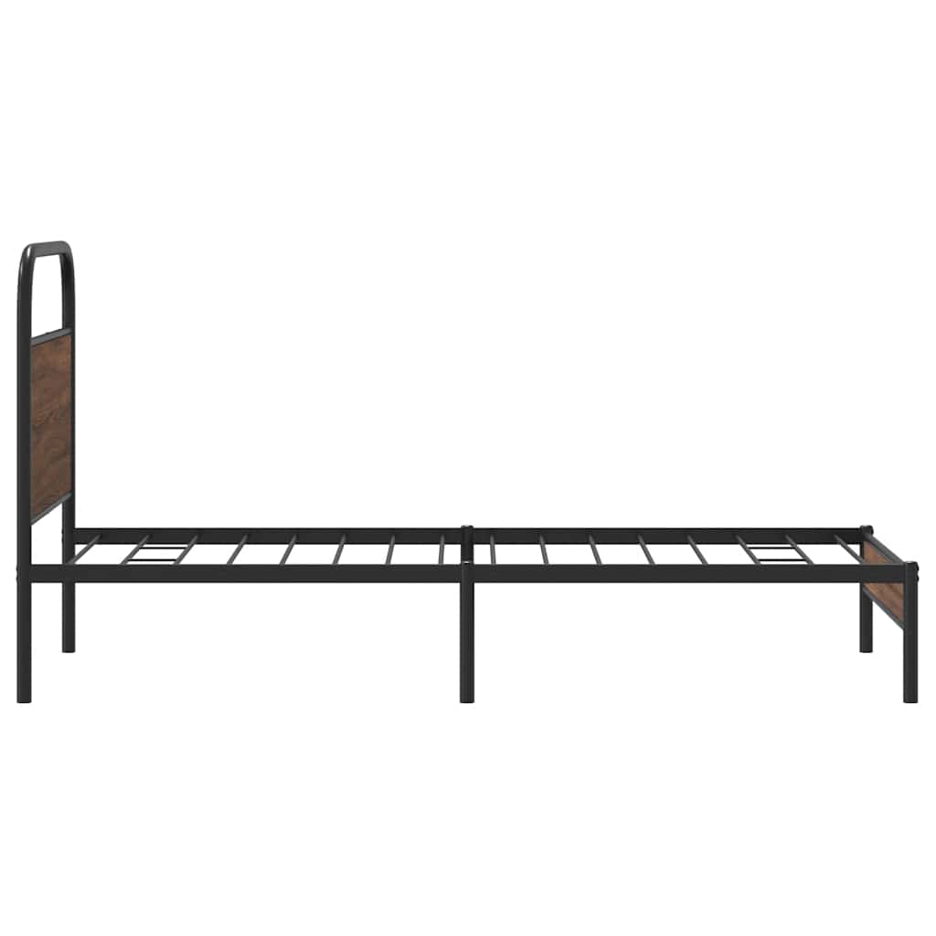 Bed frame without mattress 100x190 cm brown oak look