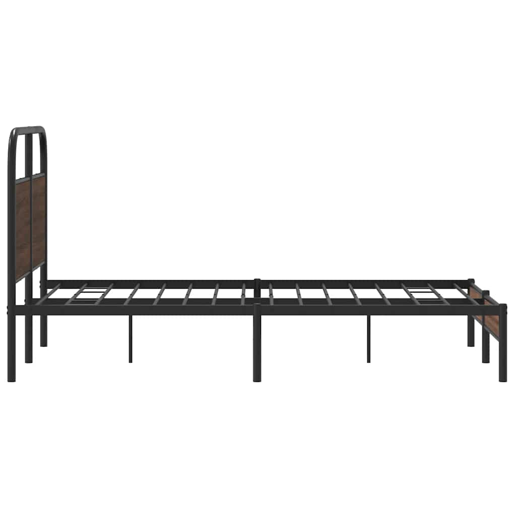 Bed frame without mattress 120x200 cm brown oak look