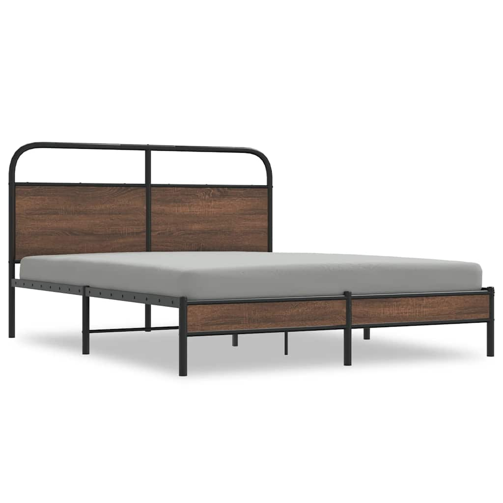 Bed frame without mattress 150x200 cm brown oak look