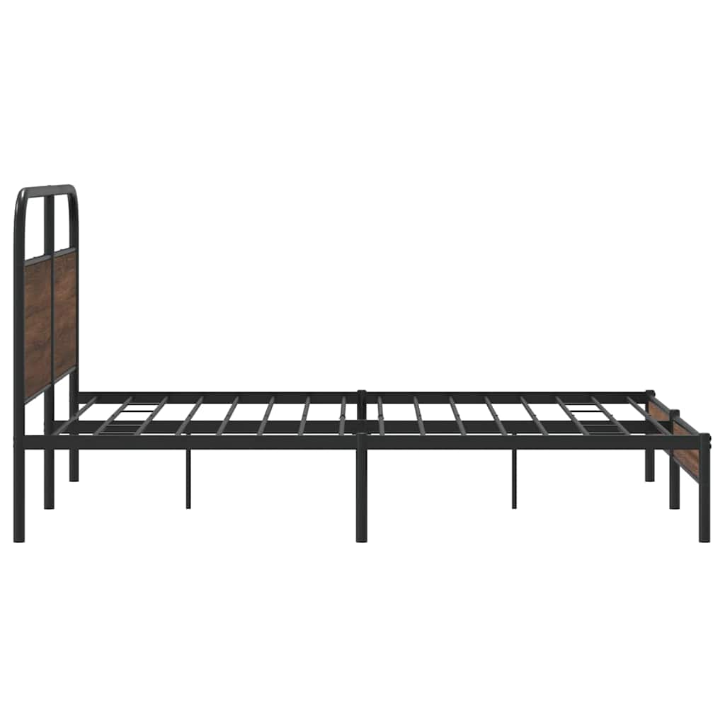 Bed frame without mattress 160x200 cm brown oak look