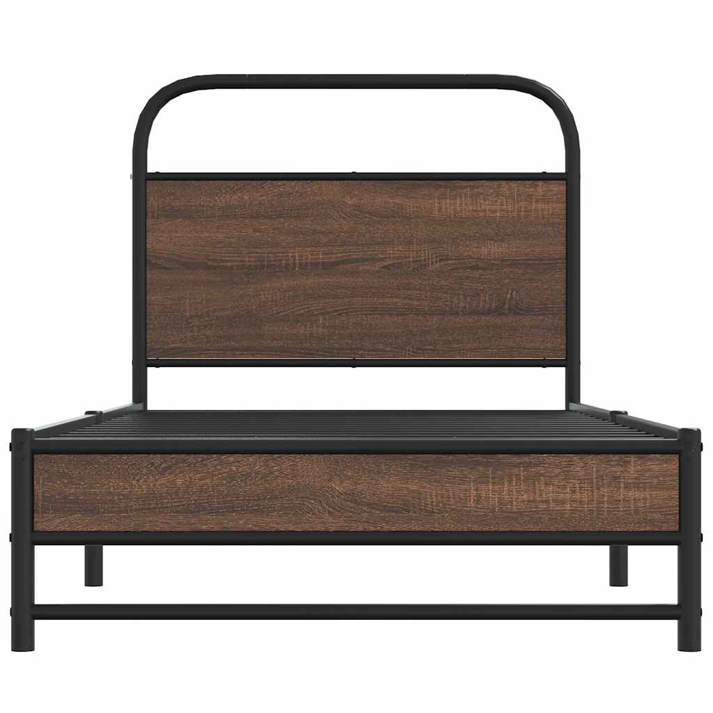 Bed frame without mattress 90x190 cm brown oak look