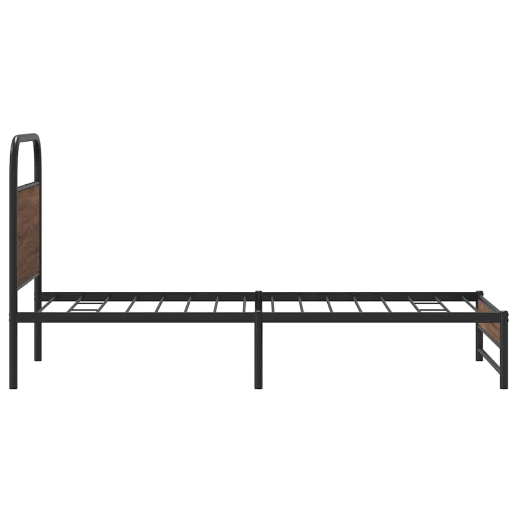 Bed frame without mattress 90x190 cm brown oak look