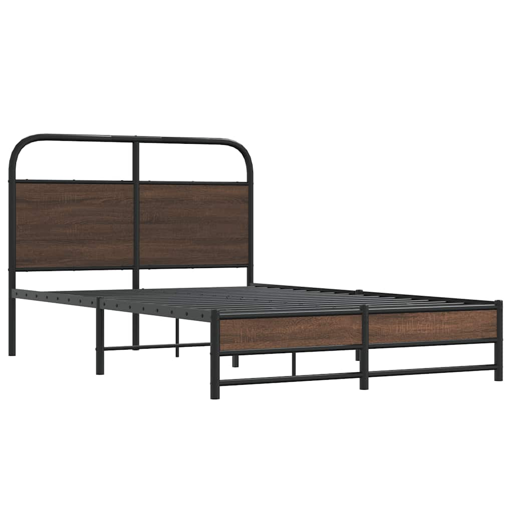 Bed frame without mattress 120x190 cm brown oak look