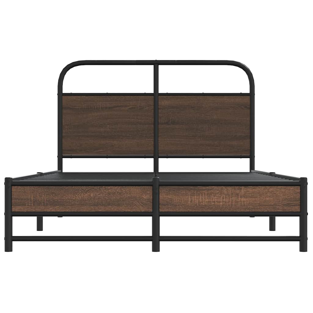 Bed frame without mattress 120x190 cm brown oak look